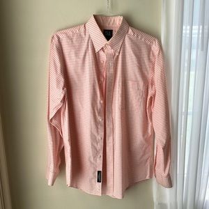 Jos.A.Bank Slim Fit Plaid Orange + White Dress shirt 15-34